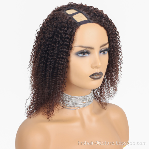 Wholesale 100% unprocessed remy Cuticle Aligned Raw Virgin u part wig human hair ,glueless wigs for black women